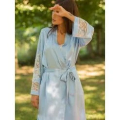 100% Seide Morgenmantel Lang MARJOLIE No. 6 Von Marjolaine