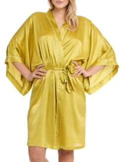 Stretchseide Kimono Mailin Von Gattina -Meer Bekleidung morgenmantel seide mailin 393390 juicy green gattina 2