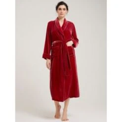 Seide-Viscose Samt Morgenmantel Lang DANIELA Elegant Von Vivis