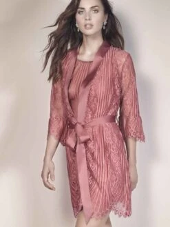 Spitze Morgenmantel JOSEPHINE Von Escora -Meer Bekleidung morgenmantel spitze altrosa 1709 e264 771 josephine escora 2