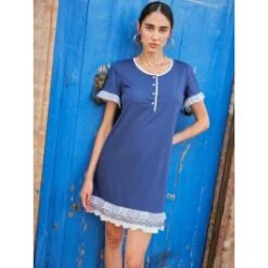 Sommer Nachthemd DENIM Jeansblau Von Fiori Di Chiara