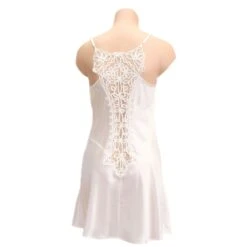 Seidennachthemd 100% Seide SOIE UNIE "177" Uni Von Marjolaine -Meer Bekleidung nachthemd seide soie unie 177 naturel marjolaine ruecken 1 1