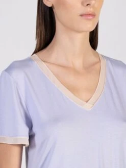 Modal Kurzarm Nachtshirt LAVANDA Kurz Von Verdiani 8 Modal Kurzarm Nachtshirt LAVANDA Kurz Von Verdiani -Meer Bekleidung nachtkleid kurz lavendel 4716 donna verdiani 3