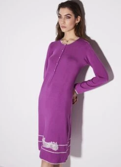 Modal Nachthemd Mit Knopfleiste Von Chiara Fiorini -Meer Bekleidung nachtkleid langarm kurz mosto beere cf1375 chiara fiorini 2 9 1