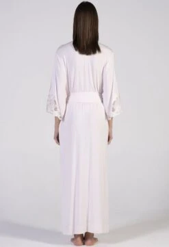 Modal Morgenmantel Lang Mit Spitze Von Verdiani -Meer Bekleidung nachtkleid rosa angel 4704 donna verdiani 2