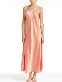 100% Seide Nachtkleid Lang DORINE Von Vivis 26 100% Seide Nachtkleid Lang DORINE Von Vivis -Meer Bekleidung nachtkleid seide dorine v00006 salmone vivis 1