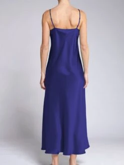 100% Seide Nachtkleid Lang DORINE Uni Von Vivis -Meer Bekleidung nachtkleid seide dorine v00006 zaffiro vivis 2 1 2