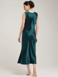 100% Seide Nachtkleid LEONA Lang Von Vivis -Meer Bekleidung nachtkleid seide leona lang v00586 gruen vivis 3 1