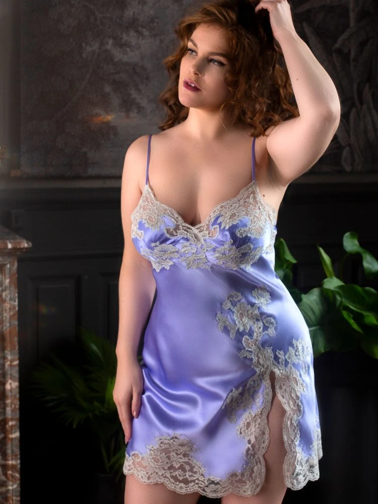 100% Seide Neglige MARJOLIE No. 3 Calais Spitze Marjolaine 4 100% Seide Neglige MARJOLIE No. 3 Calais Spitze Marjolaine – Bild 2