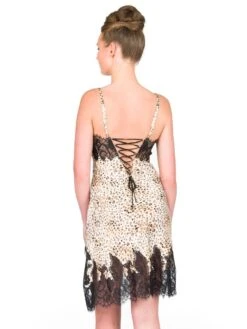 100% Seide Negligé ST. ELM Mit Spitze Gattina -Meer Bekleidung neglige seide st elm 50221 leopard gattina 3 2