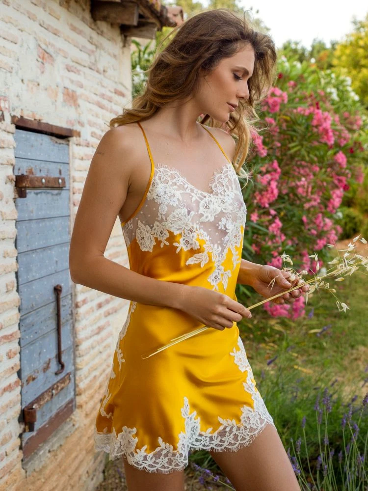 Stretchseide Nuisette No. 2 NINA Mit Spitze Marjolaine 10 Stretchseide Nuisette No. 2 NINA Mit Spitze Marjolaine – Bild 8