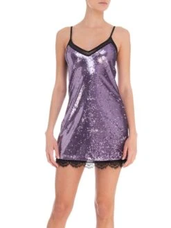 Pailletten Kleid Kurz SARAH Lila Von Room 24 -Meer Bekleidung pailetten neglige sarah 21957 lila room24 2