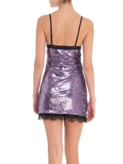 Pailletten Kleid Kurz SARAH Lila Von Room 24 -Meer Bekleidung pailetten neglige sarah 21957 lila room24 3