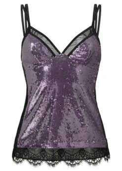 Pailletten Top STELLA TOP Lila Von Room 24 8 Pailletten Top STELLA TOP Lila Von Room 24 -Meer Bekleidung pailetten top stella 21953 lila room24 3