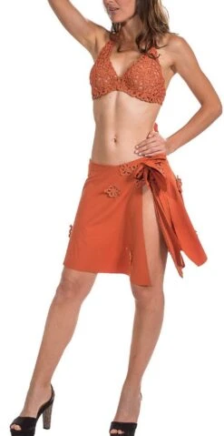 Makramee Pareo CHAINE Von Nicole Olivier -Meer Bekleidung pareo chaine rost nicole olivier