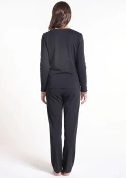 100% Baumwolle Pyjama NERO Schwarz-gold Von Verdiani -Meer Bekleidung pyjama bio baumwolle schwarz 4842 verdiani 2