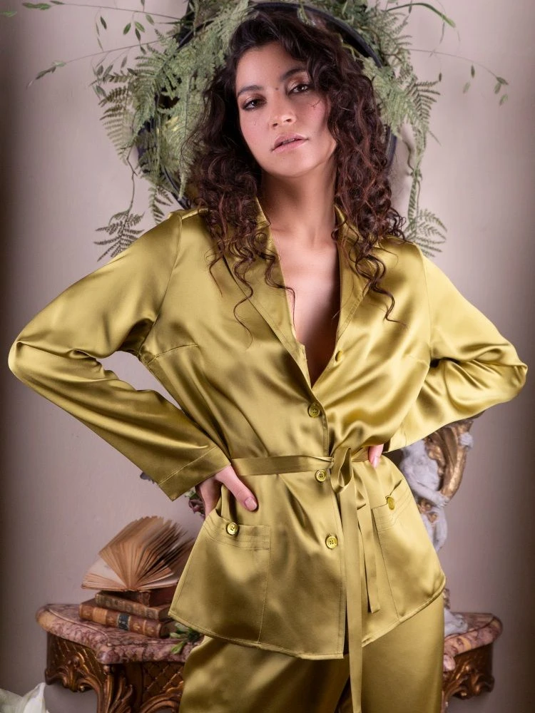 Seidenpyjama SOIE UNIE Von Marjolaine Basic Line 22 Seidenpyjama SOIE UNIE Von Marjolaine Basic Line – Bild 20