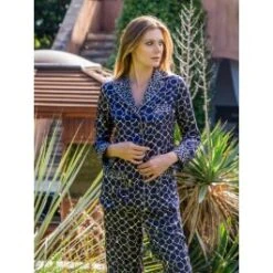 Seidenmix Pyjama OLIVIA Tintenblau Von Marjolaine