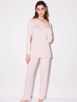 Modal Pyjama Mit Knopfleiste Von Chiara Fiorini -Meer Bekleidung pyjama modal rosa cf1374 chiara fiorini