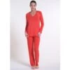 Modal Schlafanzug ARANCIO Koralle-rot Von Verdiani 2 Modal Schlafanzug ARANCIO Koralle-rot Von Verdiani -Meer Bekleidung pyjama modal rot 4821 verdiani