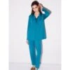 Modal Pyjama PAVONE Mit Seidenkragen Von Chiara Fiorini -Meer Bekleidung pyjama modal seide pavone cf1308 chiara fiorini