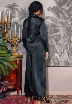 Seidenpyjama OXANA Stretchseide Von Marjolaine -Meer Bekleidung pyjama stretschseide schwarz 4oxa5501 oxana marjolaine 2 7 1