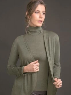 Merinowolle Seide ROLLKRAGEN SHIRT Von Artimaglia -Meer Bekleidung rollkragen shirt wolle seide 29904 kaki artimaglia