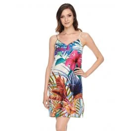 Seide-Baumwolle Nighty LIV Weiß Bunt Von Gattina 3 Seide-Baumwolle Nighty LIV Weiß Bunt Von Gattina