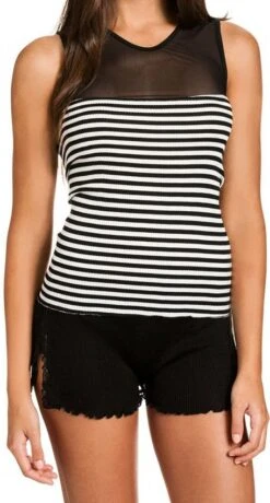 Seide-Baumwolle Camisole-Shirt ARONA Von Gattina -Meer Bekleidung seide baumwolle top 81201 schwarz champagner gattina 3 1