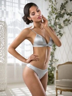 Seta Superior Stretchseide Triangel-BH REGALE Satin Cotton Club -Meer Bekleidung seide bh regale string vitale prode silber seta superior cotton club 1 1 1 1 1 1 1