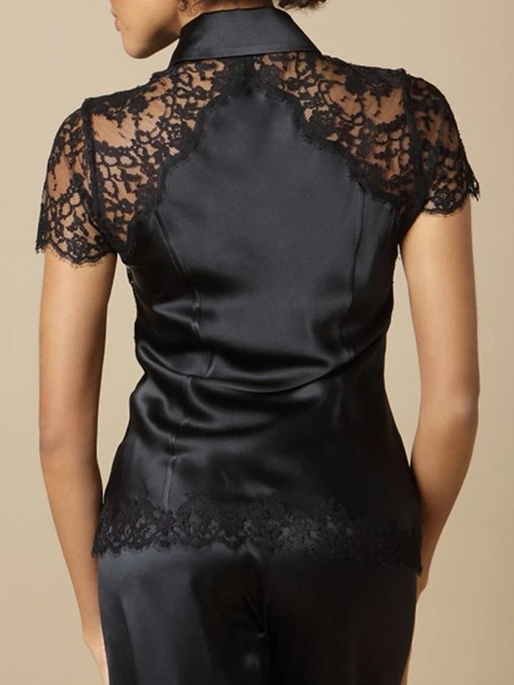 100% Seide Bluse FIONA Schwarz Von Marjolaine 6 100% Seide Bluse FIONA Schwarz Von Marjolaine – Bild 4