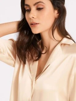 100% Seide Bluse TOI MON AMOUR Viele Farben Von Aubade -Meer Bekleidung seide bluse qs44 beige 5 toi mon amour aubade 1