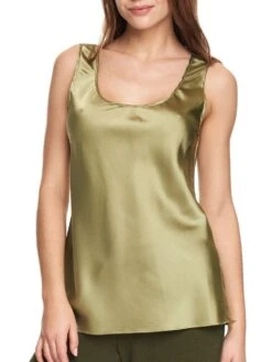 Seide Camisole Top SEDUZIONE DI SETA Satin Von Gattina -Meer Bekleidung seide camisole top 381486 salbei gruen seduzione di seta gattina 1