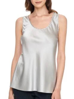 Seide Camisole Top SEDUZIONE DI SETA Satin Von Gattina -Meer Bekleidung seide camisole top 381486 silber seduzione di seta gattina 1