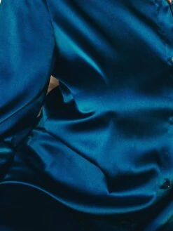 Seide Kurzarm Nachtkleid SEDUZIONE DI SETA Von Gattina -Meer Bekleidung seide deep ocean gattina