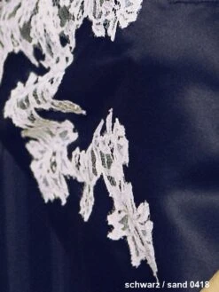 100% Seide Seidentop FLAVIA Mit Caudry Spitze Von Marjolaine -Meer Bekleidung seide flavia schwarz sand 0418 marjolaine 2