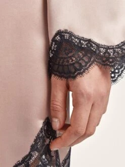 100% Seide Kimono TOI MON AMOUR Mit Spitze Von Aubade -Meer Bekleidung seide kimono qs65 sonate altrosa schwarz 5 toi moi amour aubade 2 1 1 1 1 1