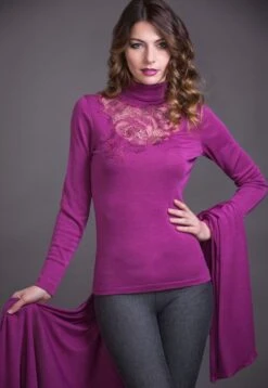 Merinowolle-Seide STOLA Schultertuch Von Artimaglia -Meer Bekleidung seide merino stola tuch 7030 28600 fuchsia artimaglia