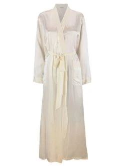 100% Seide Morgenmantel Lang KLASSIK SATIN Von Eva B. Bitzer -Meer Bekleidung seide morgenmantel lang 27319873 champagner eva bitzer 1 1