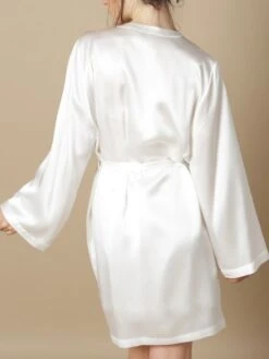 100% Seide Morgenmantel SOIE LASER Marjolaine -Meer Bekleidung seide morgenmantel laser naturel soie unie marjolaine