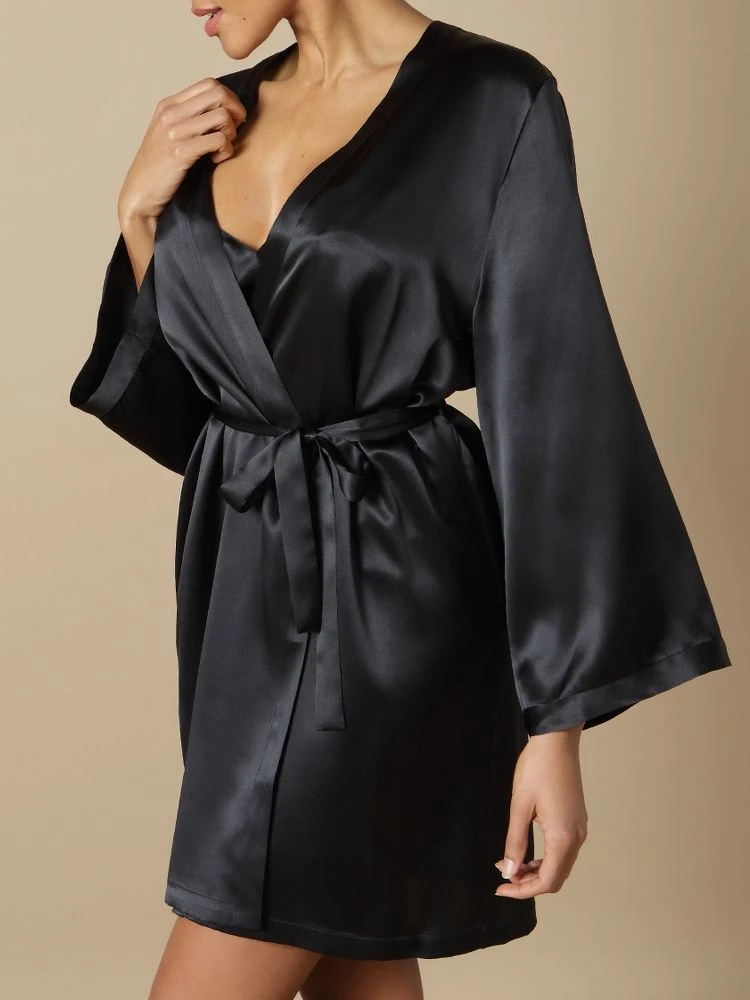 100% Seide Morgenmantel SOIE LASER Von Marjolaine 5 100% Seide Morgenmantel SOIE LASER Von Marjolaine – Bild 3