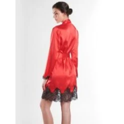 100% Seide Kimono TOI MON AMOUR Mit Spitze Von Aubade