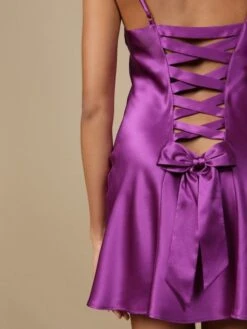 100% Seidennachthemd Satin GLYCINE Von Marjolaine -Meer Bekleidung seide nachthemd glycine 3gly0101 beere marjolaine 3 1