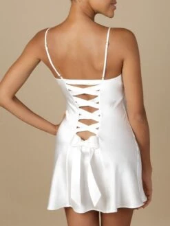 100% Seidennachthemd Satin GLYCINE Von Marjolaine -Meer Bekleidung seide nachthemd glycine 3gly0101 naturel marjolaine 2 1