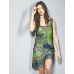 100% Seide Träger Nachthemd MILANO GRÜN Von Eva B. Bitzer