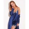 Seide Neglige GOLDEN FLOWERS Dunkelblau Von Chiara Fiorini 1 Seide Neglige GOLDEN FLOWERS Dunkelblau Von Chiara Fiorini -Meer Bekleidung seide neglige kurz dunkelblau g0600 chiara fiorini