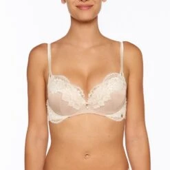 Seide Push-Up BH ADRIANA Von Millesia -Meer Bekleidung seide push up bh adriana m1332 goldsand millesia lingerie 2 2