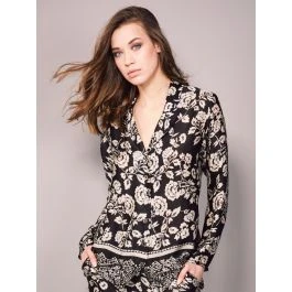 100% Seide Pyjama FLOWER Schwarz Gold Von Eva B. Bitzer 3 100% Seide Pyjama FLOWER Schwarz Gold Von Eva B. Bitzer