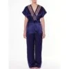 100% Seide Pyjama SHINY EMBROIDERY Nachtblau Von Luna Di Seta 2 100% Seide Pyjama SHINY EMBROIDERY Nachtblau Von Luna Di Seta -Meer Bekleidung seide pyjama shiny embroidery l6j7572 dunkelblau luna di seta