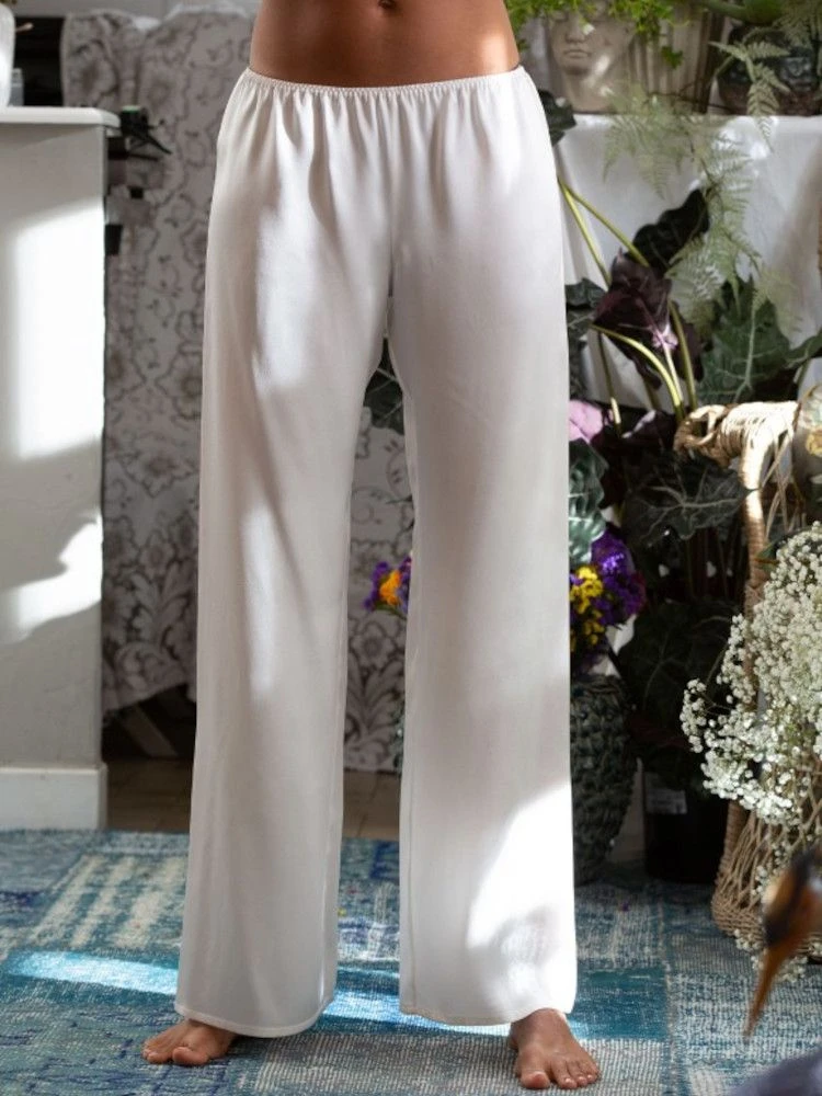 100% Seide PYJAMAHOSE Soie Unie Von Marjolaine 5 100% Seide PYJAMAHOSE Soie Unie Von Marjolaine – Bild 3